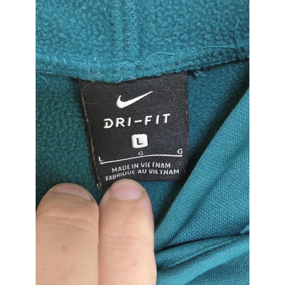 Nike Hoodie Mens Large Blue Dri-Fit Pullover Fleece Swoosh Training Athletic Top - Picture 4 of 7